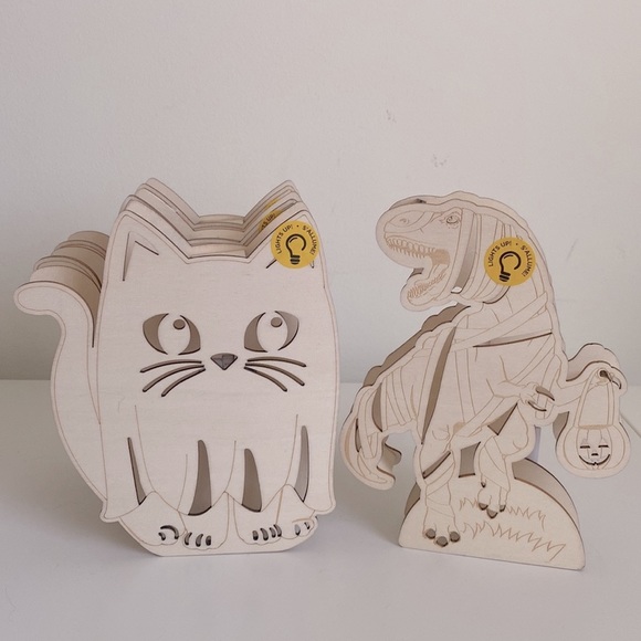 Make Market Other - Halloween Kids Crafts Color Your Own DIY LED Wood Decor Qty. 4 NWT